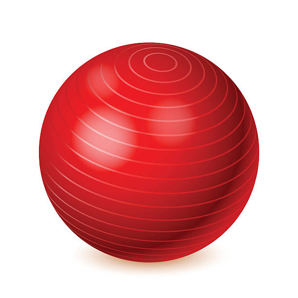 Fitness bal Red fitness ball isolated on white background  gym clipart stock illustrations