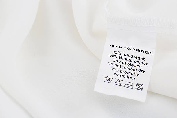 istock Fabric composition and washing instructions label on white shirt 499088858