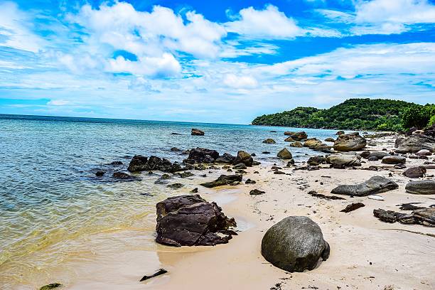 istock Tropical beach with sea view, clean wate at Phu Quoc 499090998