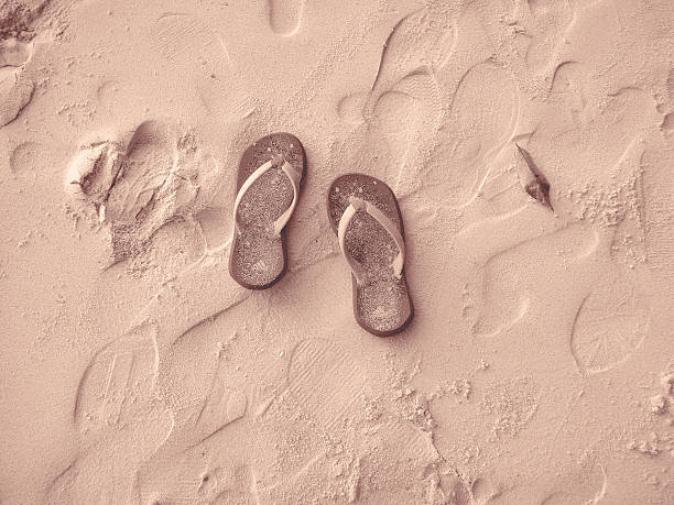 istock Sandal on Sand - Similan Islands, Thailand 499091010