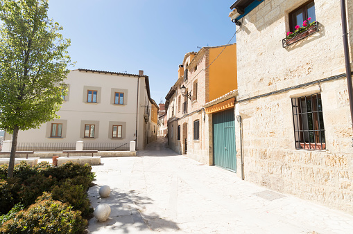 Castrojeriz village street, place of Interest on the Way of St. James, Spain