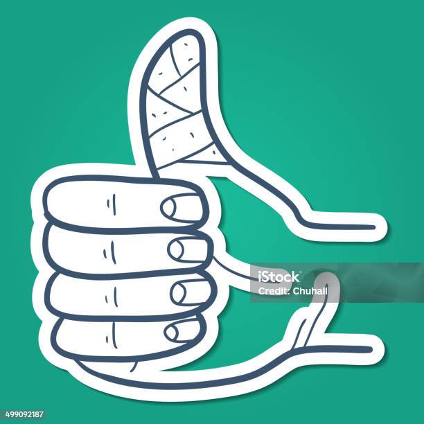 Like Thumb Up Finger Sign Stock Illustration - Download Image Now - Accidents and Disasters, Adhesive Bandage, Assistance