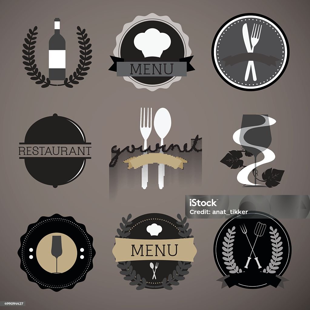 Restaurant Map Labels Restaurant Labels Set Vector Eps 10 Stock Illustration - Download Image ...