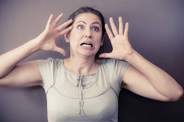 istock Stressed nervous woman portrait 499095370