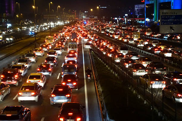 Traffic Jam in istanbul stock photo