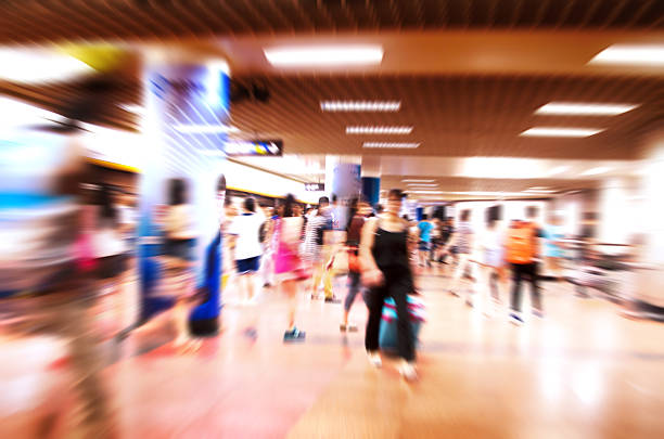 istock Train Tube station Blur people movement in rush hour 499096381