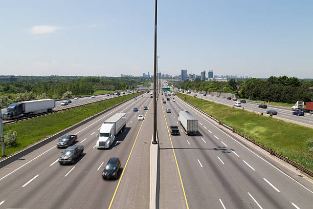 Highway 401 during the day stock photo