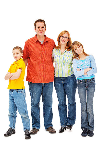 istock Family of Four on White 499097603