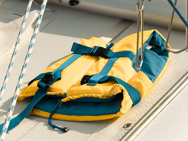 istock Life vest on a yacht deck 499098355