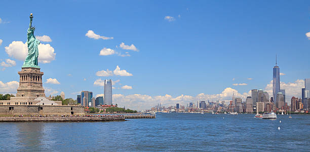 istock Statue of Liberty and New York skyline 499099003