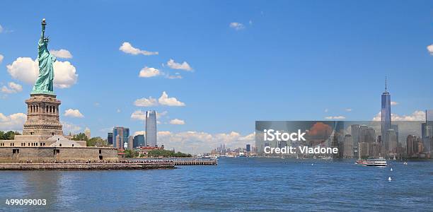 Statue Of Liberty And New York Skyline Stock Photo - Download Image Now - Manhattan - New York City, Statue of Liberty - New York City, Architecture