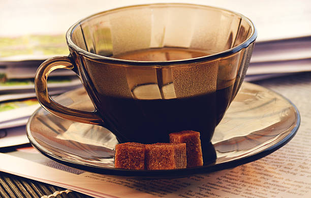 istock Cup of coffee, a pencil and paper correspondence 499099576