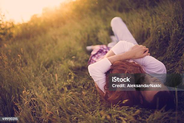 Love In A Meadow Stock Photo - Download Image Now - Adult, Adults Only, Agricultural Field