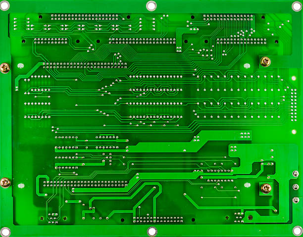 impresso placa de circuito de computador - connection block order green colors imagens e fotografias de stock