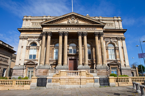 The impressive facade of County Sessions House in Liverpool.