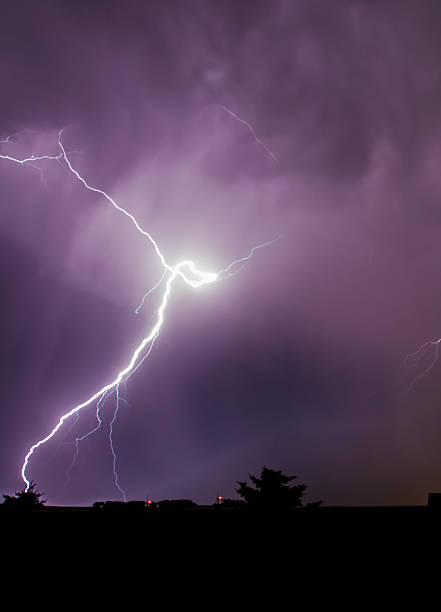 Storm front with strong lightning stock photo