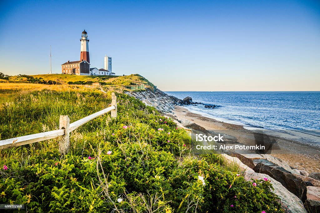 Lighthouse at Montauk point, Long Islans Lighthouse at Montauk point, Long Islans. Long Island Stock Photo