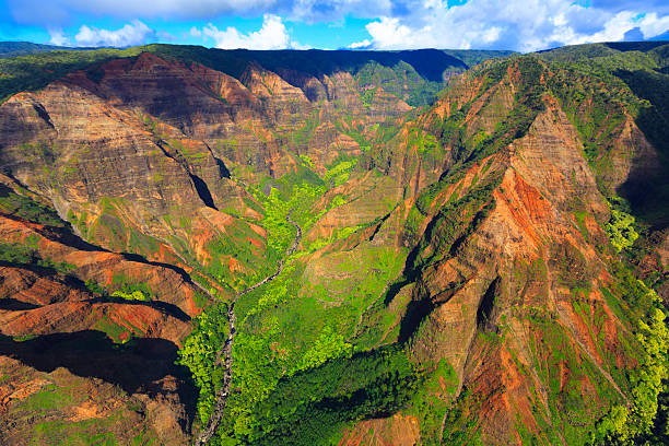 waimea canyon, kauai - waimea canyon state park imagens e fotografias de stock