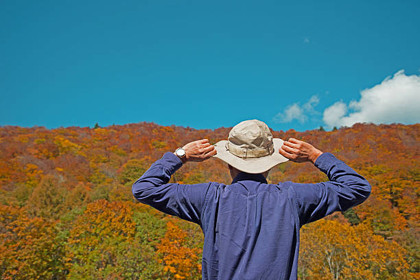 Seniors watching the autumn leaves