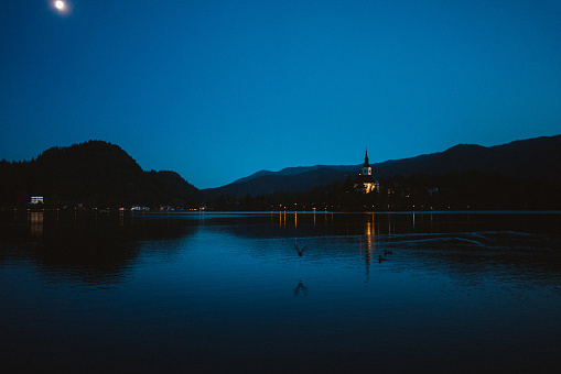 Bled Lake in Slovenia in mountains