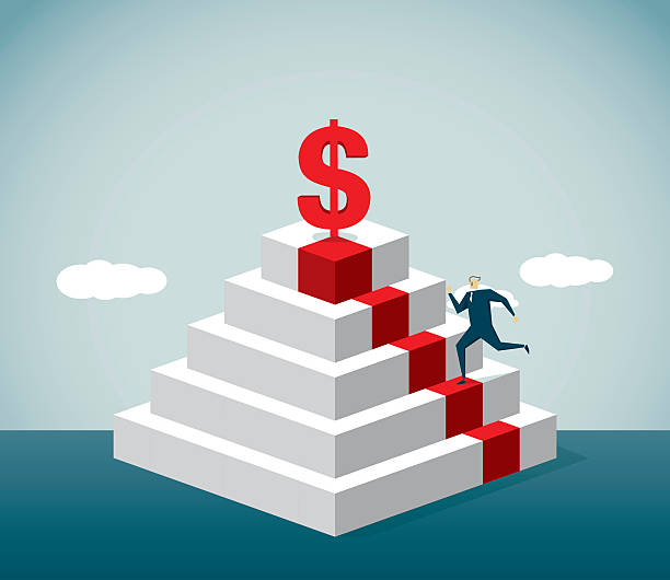 piramida - greed currency running business stock illustrations