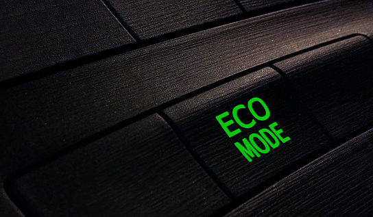 Button eco mode in car, save energy