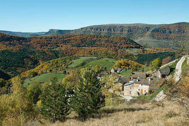 Landscape of the Cevennes stock photo