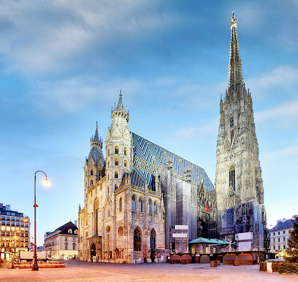 viena, catedral de st. stephan, áustria, ninguém - stephansplatz imagens e fotografias de stock