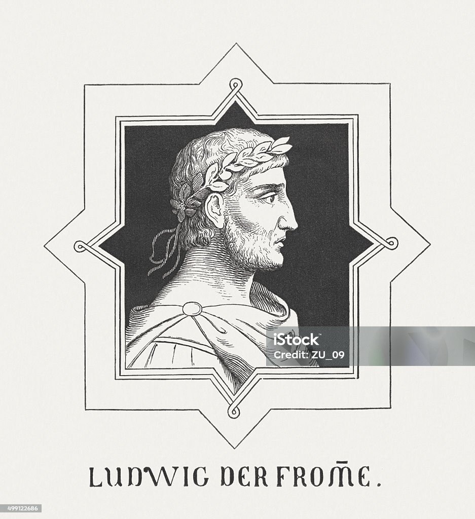 Pious Drawing Louis The Pious Holy Roman Emperor Published In 1876 Stock Illustration ...