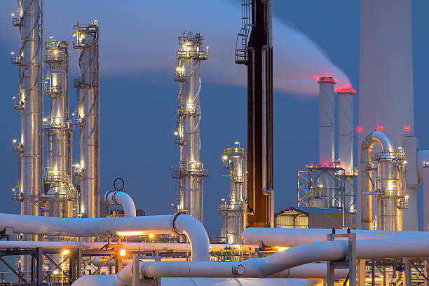 istock Petrochemical plant at dusk 499122872