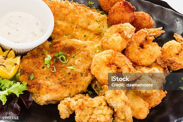 Fried Seafood Platter Stock Photo - Download Image Now - Fried, Fish, Plateau de fruits de mer