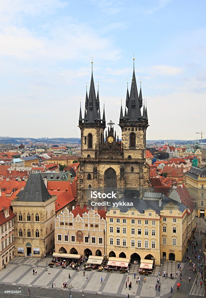 Church of Our Lady before Tyn View from the Old Town Hall. Architecture Stock Photo