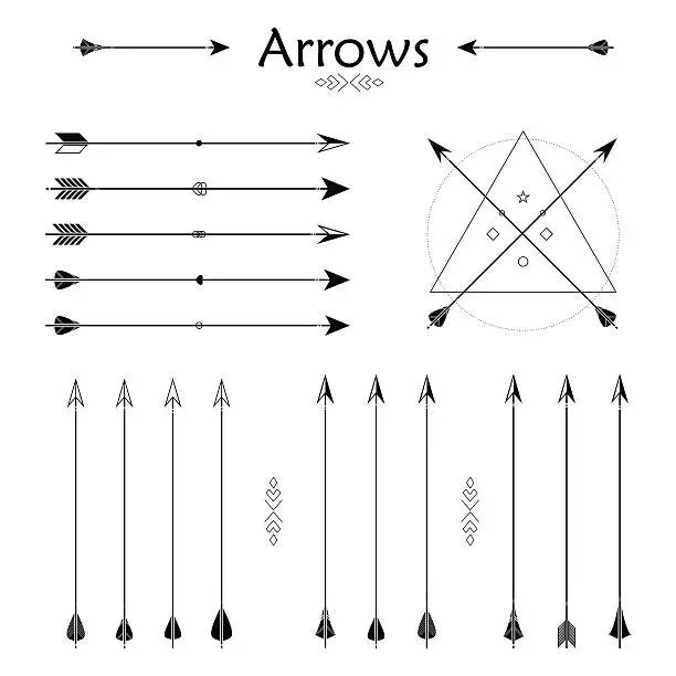 Vector illustration of Arrow Clip art Set in Vector on White Background