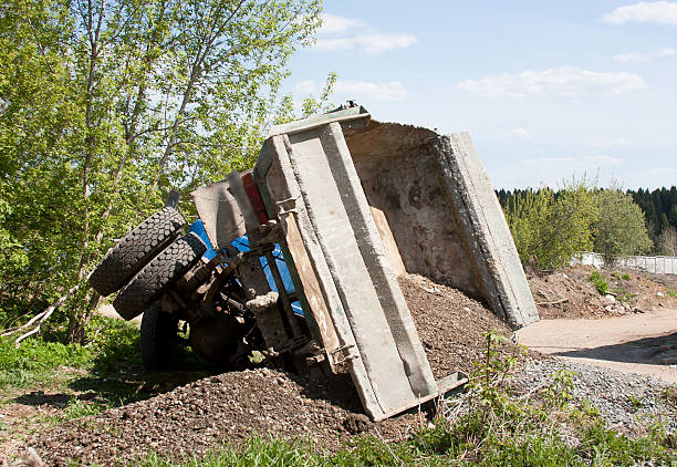 istock truck with a load fell down 499127189