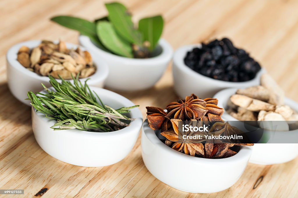 Seven spices - Lizenzfrei Ansicht aus erhöhter Perspektive Stock-Foto