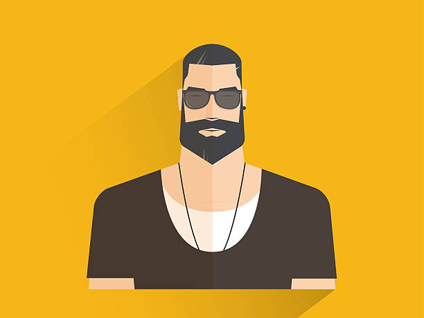 ilustraciones, imágenes clip art, dibujos animados e iconos de stock de hombre con estilo hipster - men old human eye beard