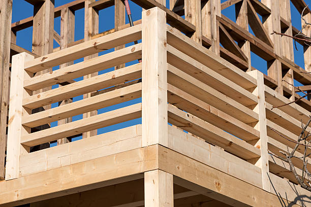 istock Wooden frame of a new house under construction 499129140