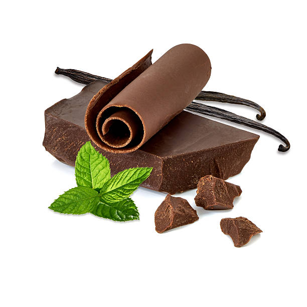 초콜릿 조각 및 스쿼트, 바닐라 스틱 - chocolate chocolate shaving ingredient food 뉴스 사진 이미지