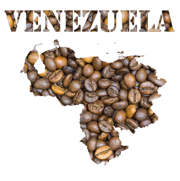 istock Venezuela word and country map shaped with coffee beans background 499130946