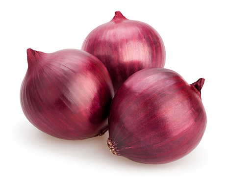 red onions isolated