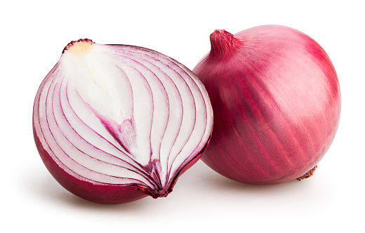 red onions isolated