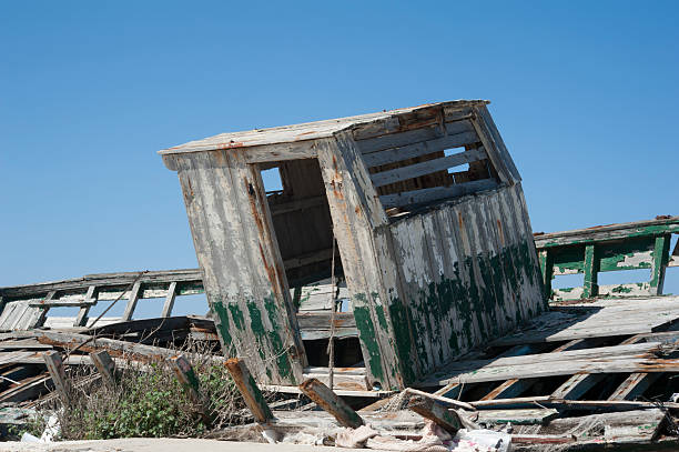 istock Old wooden ship hull, Marsala Harbour, Sicily, Italy. 499148552
