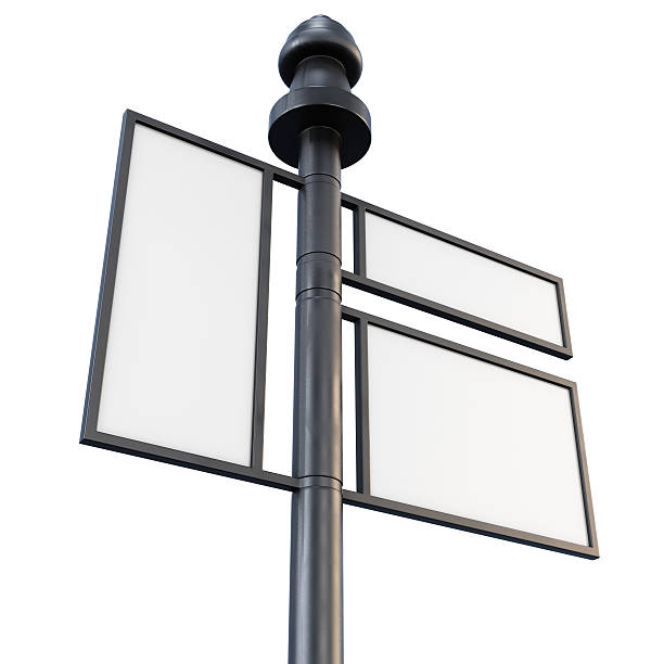 istock Metal sign board close-up. 3d 499149312