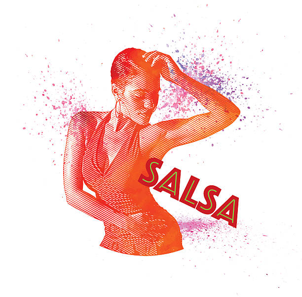 african american, hispanic frau salsa-tanz - latin pop stock-grafiken, -clipart, -cartoons und -symbole