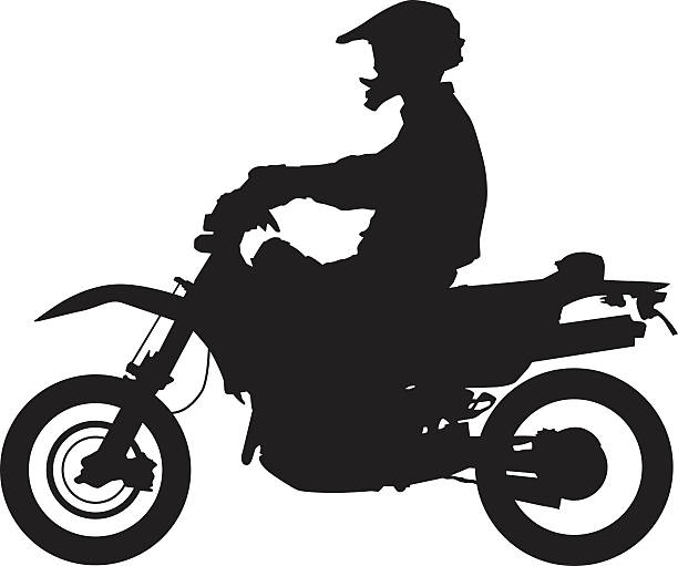 manonmotorcycle - motocross motorcycle stunt bike silhouette stock illustrations
