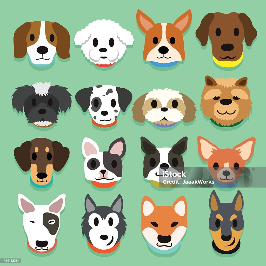 Ilustración de Conjunto De Dibujos Animados De Perros y más Vectores Libres  de Derechos de Perro - Perro, Marrón, Cabeza de animal - iStock