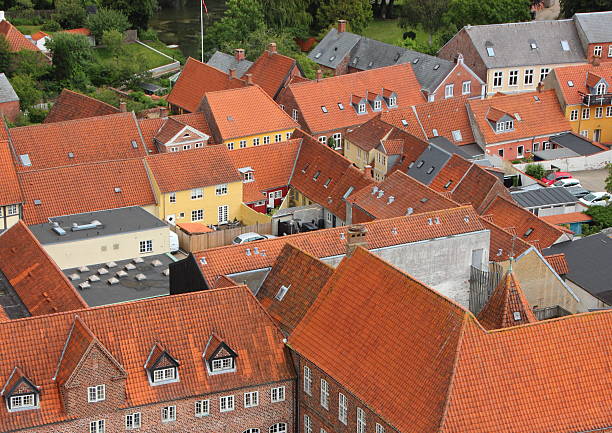 istock City with Red Tile Roof in Birdseye Perspective 499153796