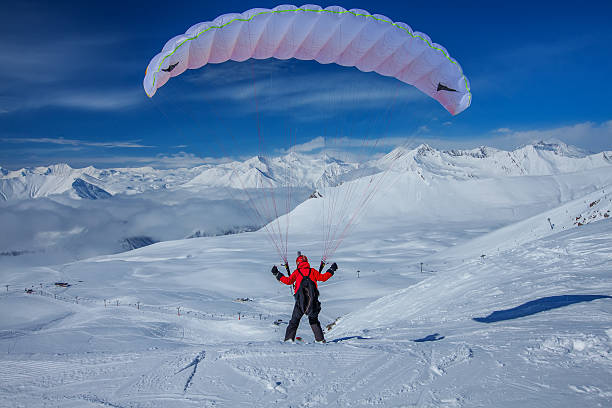 istock Sky gliding in snowy Caucasus mountains 499154962