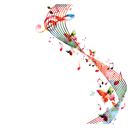 Colorful Background With Music Notes Stock Illustration - Download ...