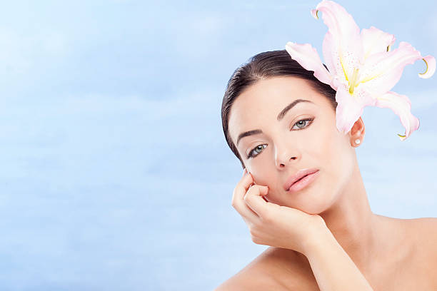 istock Women with flower. 499168857